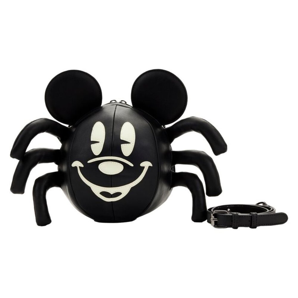 Loungefly Stitch Shoppe Mickey Mouse Glow Spider Crossbody Bag With Pin NWT NEW